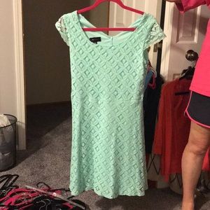 Teal lace dress